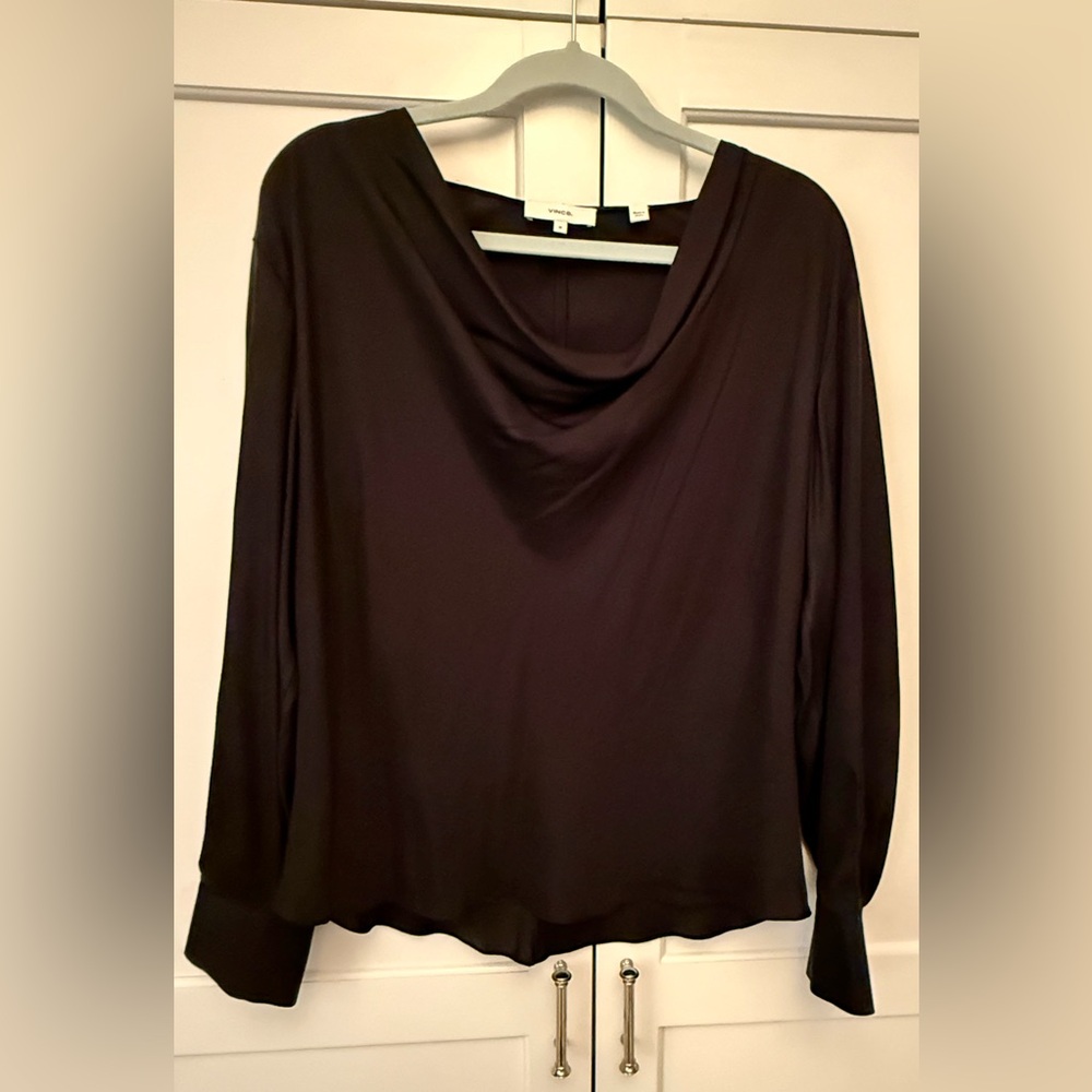 Vince Black Silk Blend Top, sleeves